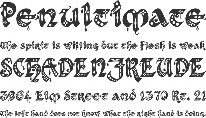 Kingthings Gothique Font Phrases