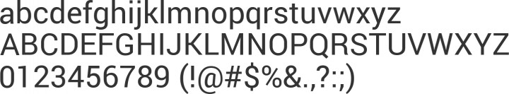 Roboto Font Specimen