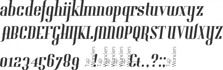 Gladifilthefte Font Specimen