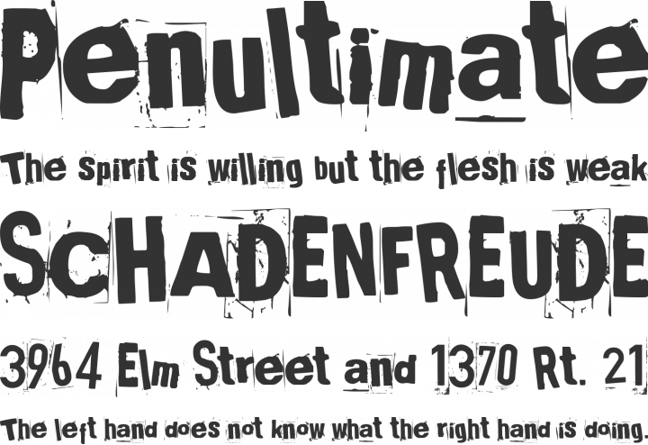Broken 15 Font Phrases
