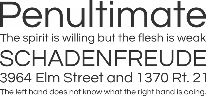 Questrial Font Phrases
