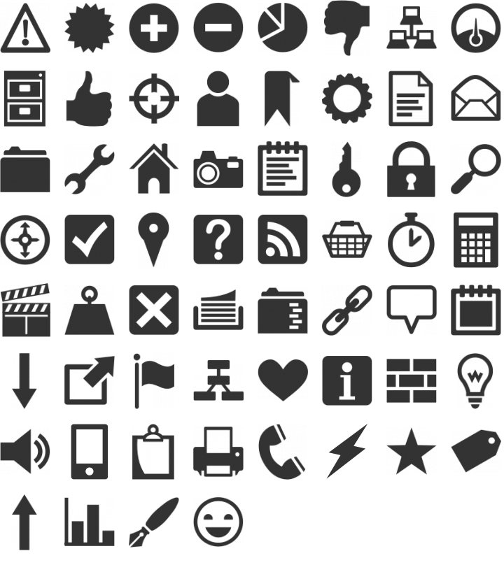 Heydings Common Icons Dingbat Font Specimen
