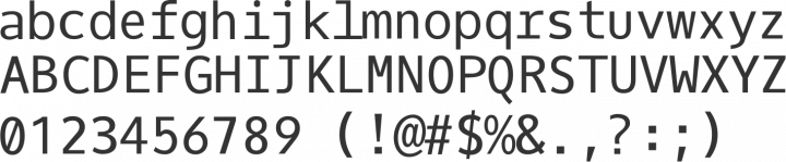 Oxygen Mono Font Specimen