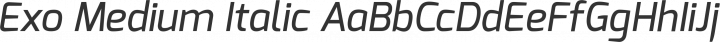 Exo Medium Italic free font