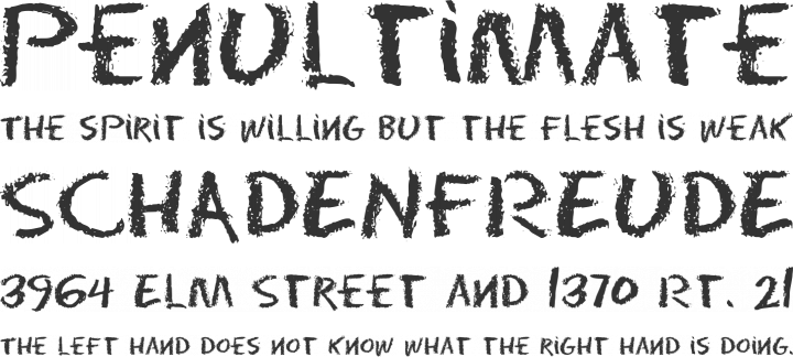 Eraser Font Phrases