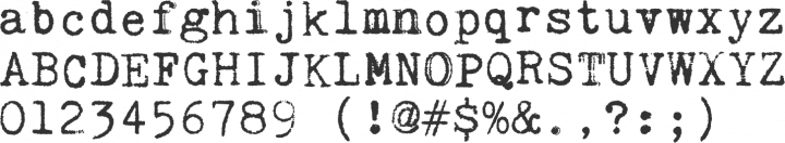 Kingthings Trypewriter Font Specimen
