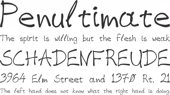 VAG-HandWritten Font Phrases